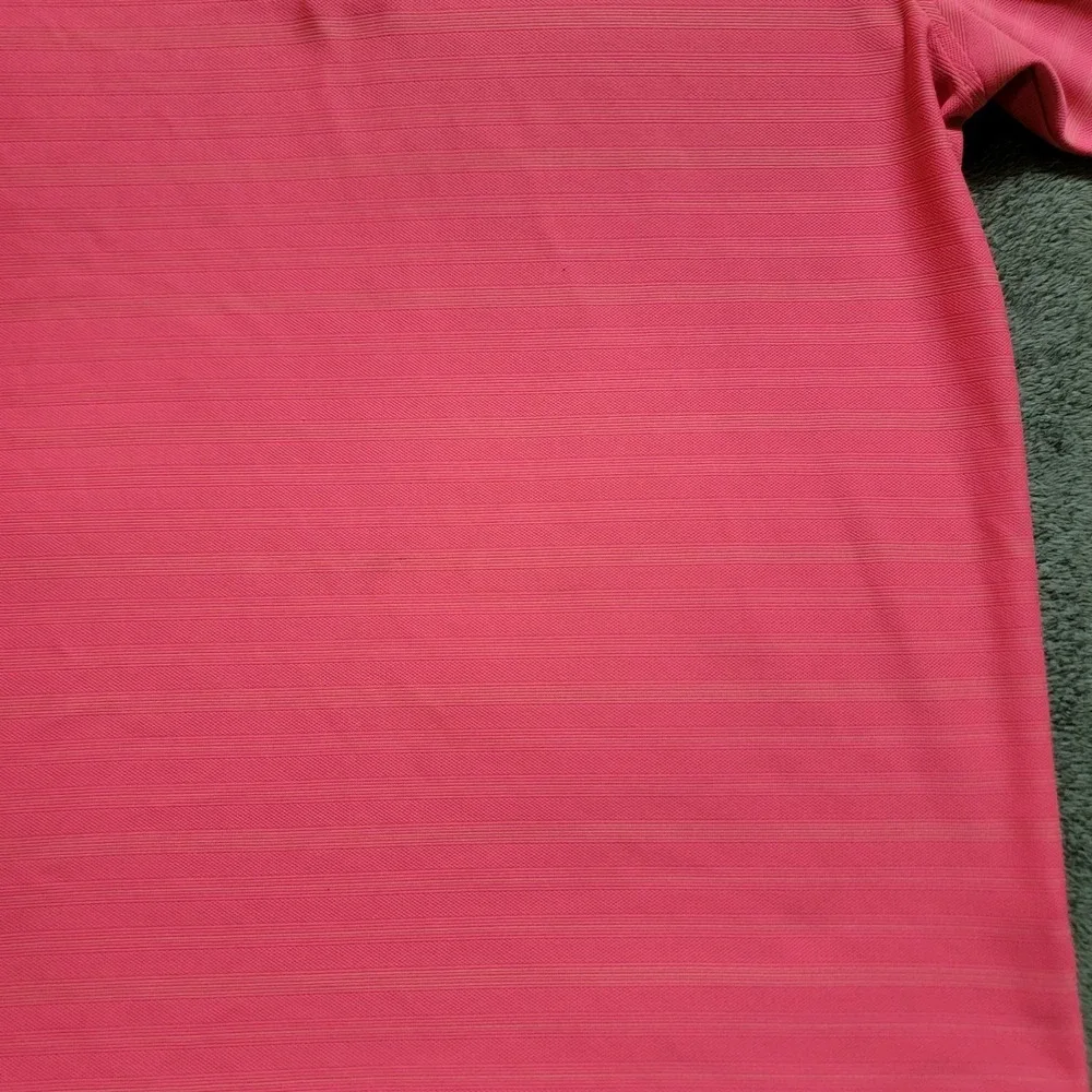 Walter Hagen Polo Golf Shirt Men's Size Large Pink Striped Performance 11